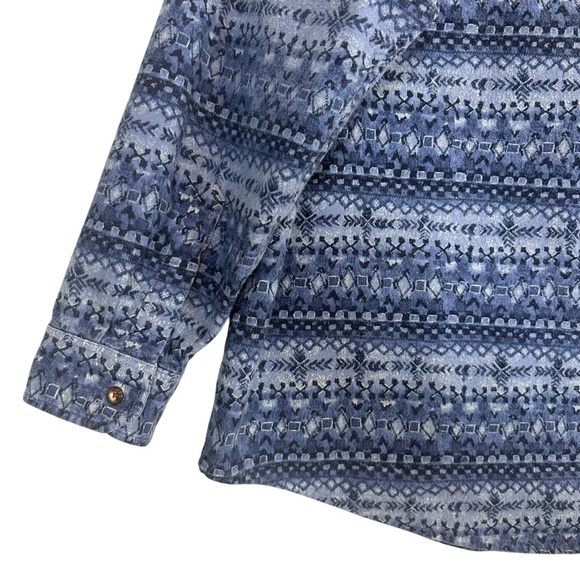 L.L. Bean‎ Mens XL Aztec Chamois Shirt USA Made Vintage Rugged Cabincore Flannel - Picture 10 of 12